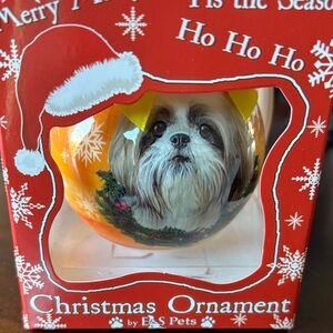 Festive Shih Tzu Christmas Ornament